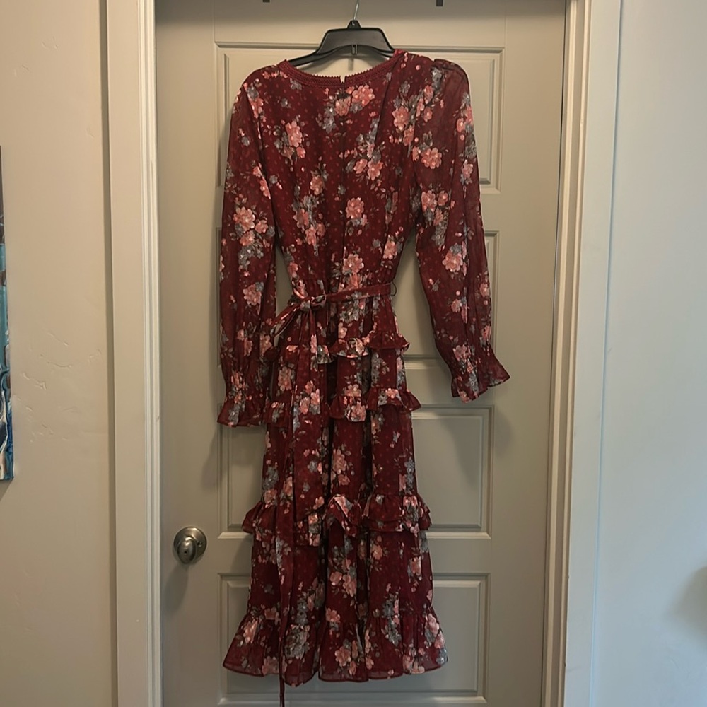 Rachel Parcell Red Dress with Ruffle Trim